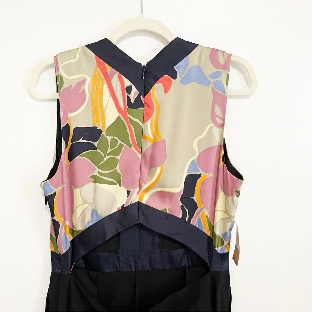NWT RACHEL Rachel Roy Wide-Leg Cutout Jumpsuit Floral Multicolor Size 12 - Picture 4 of 7